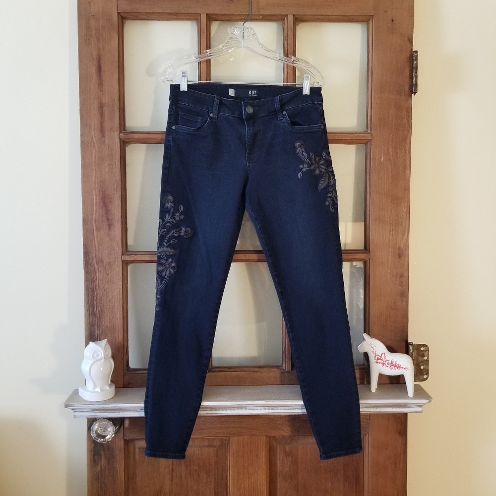 Kut from the Kloth Donna Embroidered Ankle Skinny